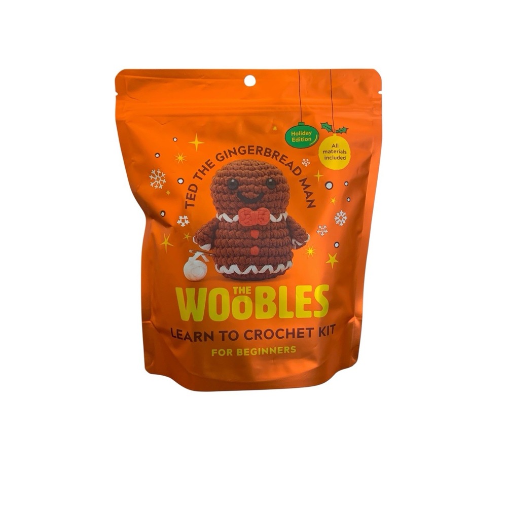The Woobles Ted the Gingerbread Man Holiday Edition Beginners Crochet Kit NEW